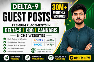 publish delta 9 guest posts on high authority websites with dofollow backlinks