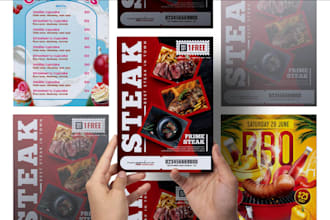 design a professional restaurant, food and cafe menu