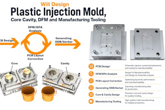 design plastic injection mold core cavity dfm manufacturing tooling