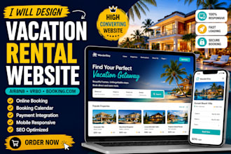 design vacation rental website tour booking website short term rental website