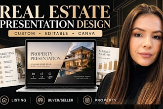 design a professional real estate presentation in canva