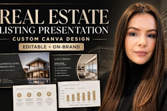 design a professional real estate listing presentation in canva