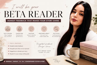 beta read your fiction manuscript with honest feedback