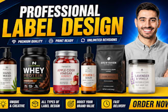 do product label supplement packaging peptide vial label and bottle label design