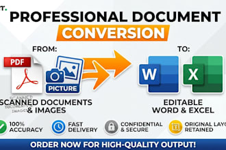 convert all documents, pdfs to msword or msexcel, pictures to msword or msexcel