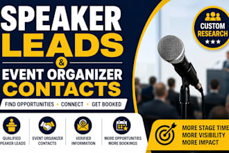 generate speaker leads and event organizer contacts for speakers