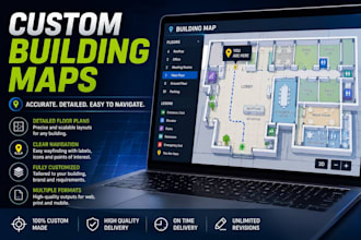 create hospital map, university map, office map, building directory map