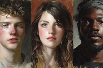 do digital illustration concept art and realistic portrait painting