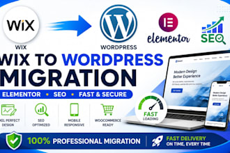 migrate wix website to wordpress with elementor and SEO