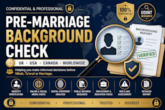 do a confidential pre marriage background check