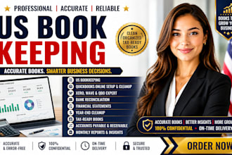 do US bookkeeping, quickbooks cleanup, accounting and tax preparation