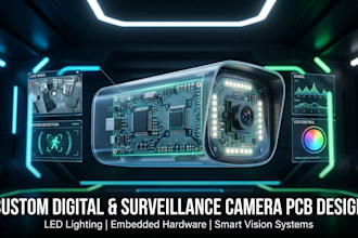 design custom digital, surveillance, camera pcb, led lighting and embedded