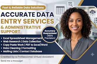 do accurate data entry, copy typing and document formatting