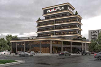 cgi shopping plaza,3d retail complex,superstore exterior render,parking area,skp