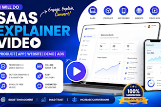 do saas explainer video product, app promo video, website, demo vldeo ads