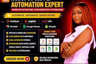 integrate hubspot with shopify, airtable zapier, google sheet for crm automation