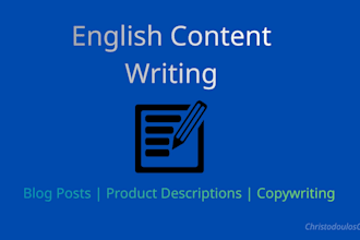 write engaging english content, blog posts or product descriptions