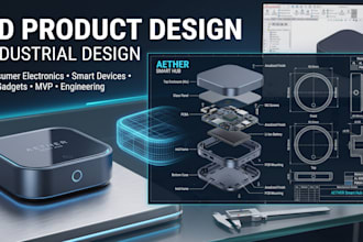 design 3d product, industrial design, consumer electronics and smart device mvp