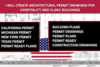 create architectural permit drawings for hospitality and clinic buildings