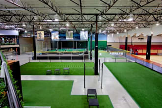 design 3d sports facility padel tennis court golf and mini golf
