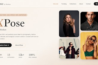 design a modern fashion, or inspiration gallery website