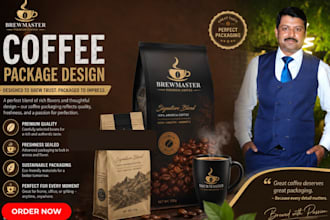 design premium coffee labels, pouches, bags, and product label packaging design