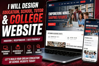 develop education website for school college tutor preschool and driving school