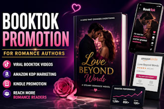 create booktok promotion for your romance novel and kindle book marketing