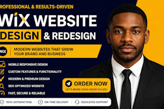 build wix website design, wix redesign, wix website development as wix developer