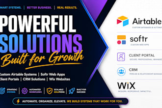 create airtable CRM airtable database softr web app client portal and wix