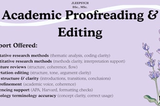edit psychology essays, reports, and academic writings