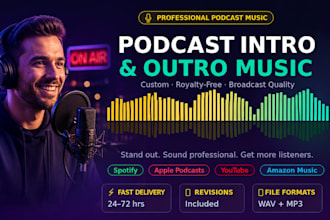 create a catchy podcast intro and outro music for your show