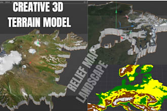 do premium 3d terrain map, 3d relief topographic model landscape stl for cnc