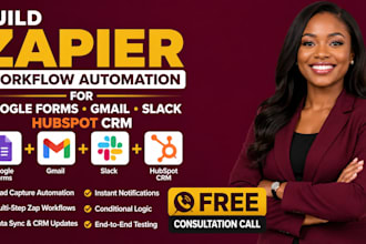 build zapier workflow automation for google forms gmail slack hubspot CRM