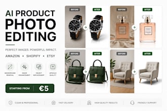 professionally edit product photos for amazon shopify and etsy