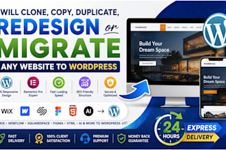 copy clone fix edit convert wix webflow squarespace figma website to wordpress
