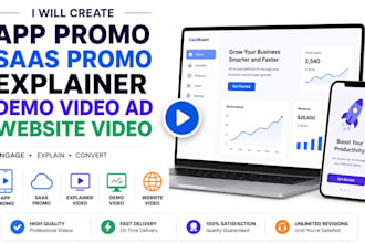 create an app promo, saas promo video, explainer or demo video ad, website