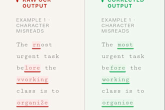 clean and correct ocr scanned text for publishing and KDP