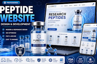 do wordpress peptide website, landing page, peptide store, woocommerce peptide