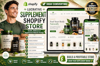 design shopify store supplement store health supplement wellness health store