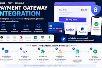 integrate stripe, paypal or any payment gateway
