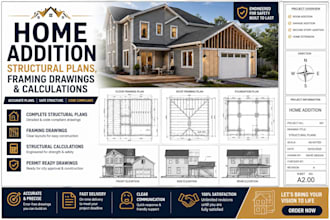 structural framing plans and foundation plans for residential commercial project
