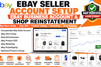 create unsuspended ebay seller account, ebay store setup, reinstatement and seo