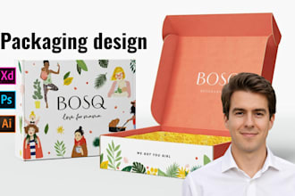 design product packaging design, packaging logo and brand package design