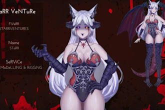 design vtuber model, vtuber avatar live2d character anime art for streaminng
