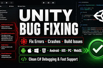fix unity bugs, errors, crashes, and optimize your game