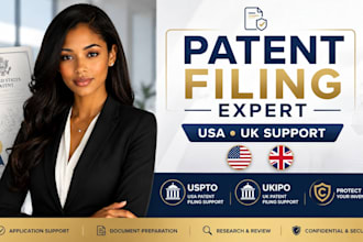 prepare patent application documents and filing support USA UK uspto ukipo