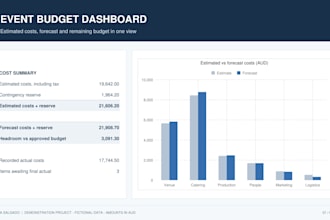 create excel dashboards, budget trackers and reports