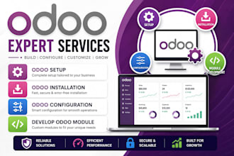 do odoo setup, odoo installation, odoo configuration and develop odoo module