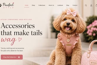 build squarespace pet clothing accessory brand website pet food treat supplement